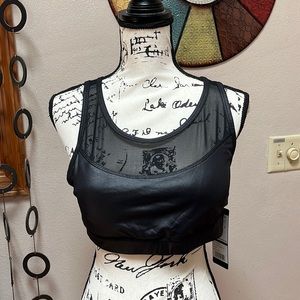 90 Degree by Reflex black sports bra with see through mesh